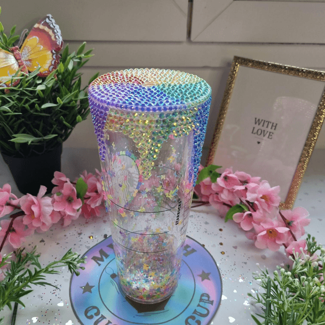 Tasse Snow Globe multicolor avec strass