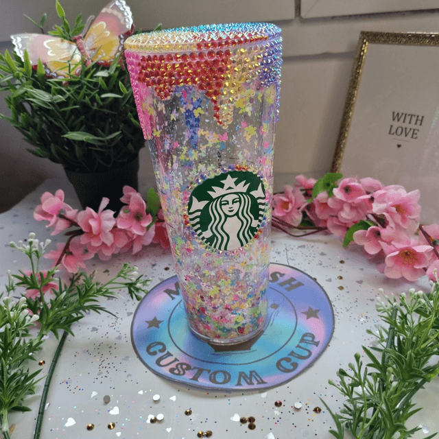 Tasse Snow Globe multicolor avec strass