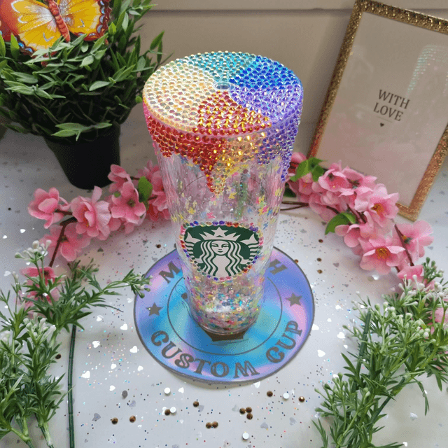 Tasse Snow Globe multicolor avec strass